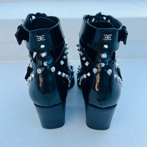 Sam Edelman Black Studded Lace-Up Boots - Picture 5 of 5